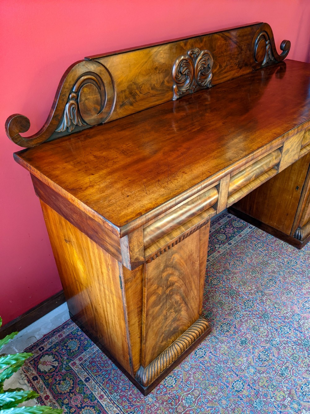 Antique 19th Century Regency Mahogany Sideboard Credenza with Cellarette View VI