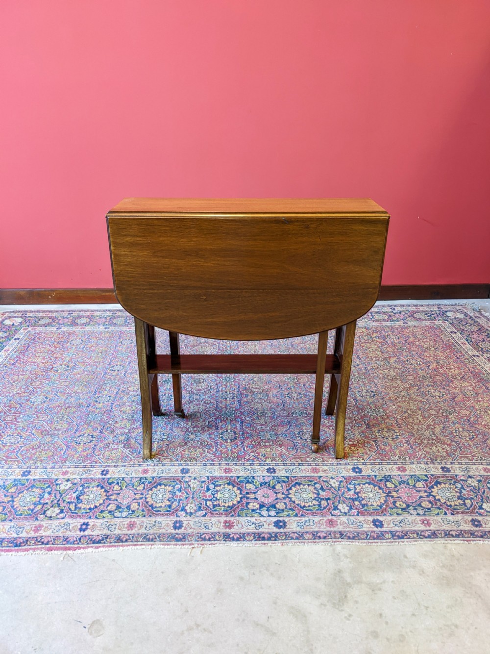 Antique Edwardian Mahogany Sutherland Table / Small Drop Leaf Side Table View VI
