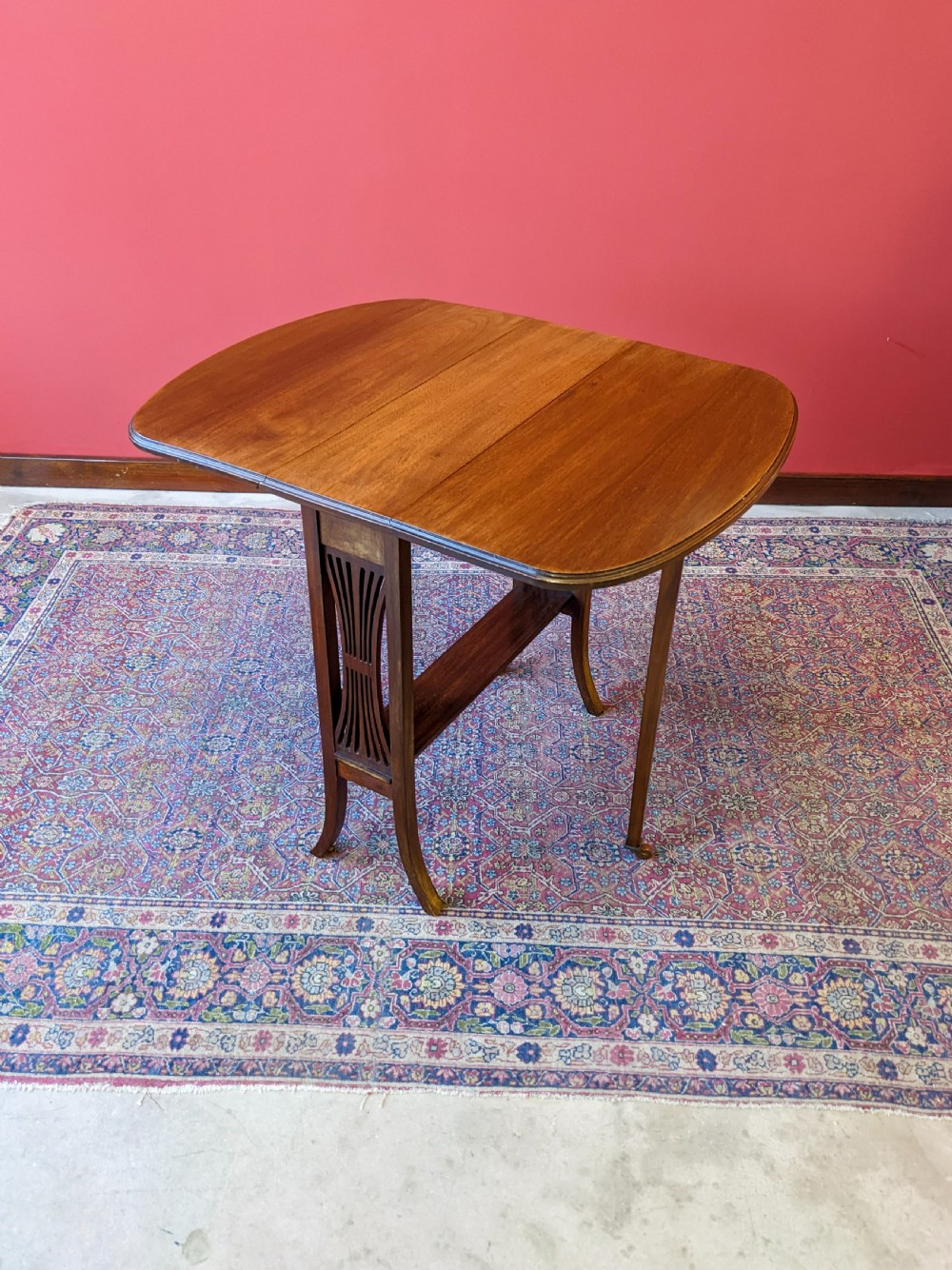 Antique Edwardian Mahogany Sutherland Table / Small Drop Leaf Side Table View VII