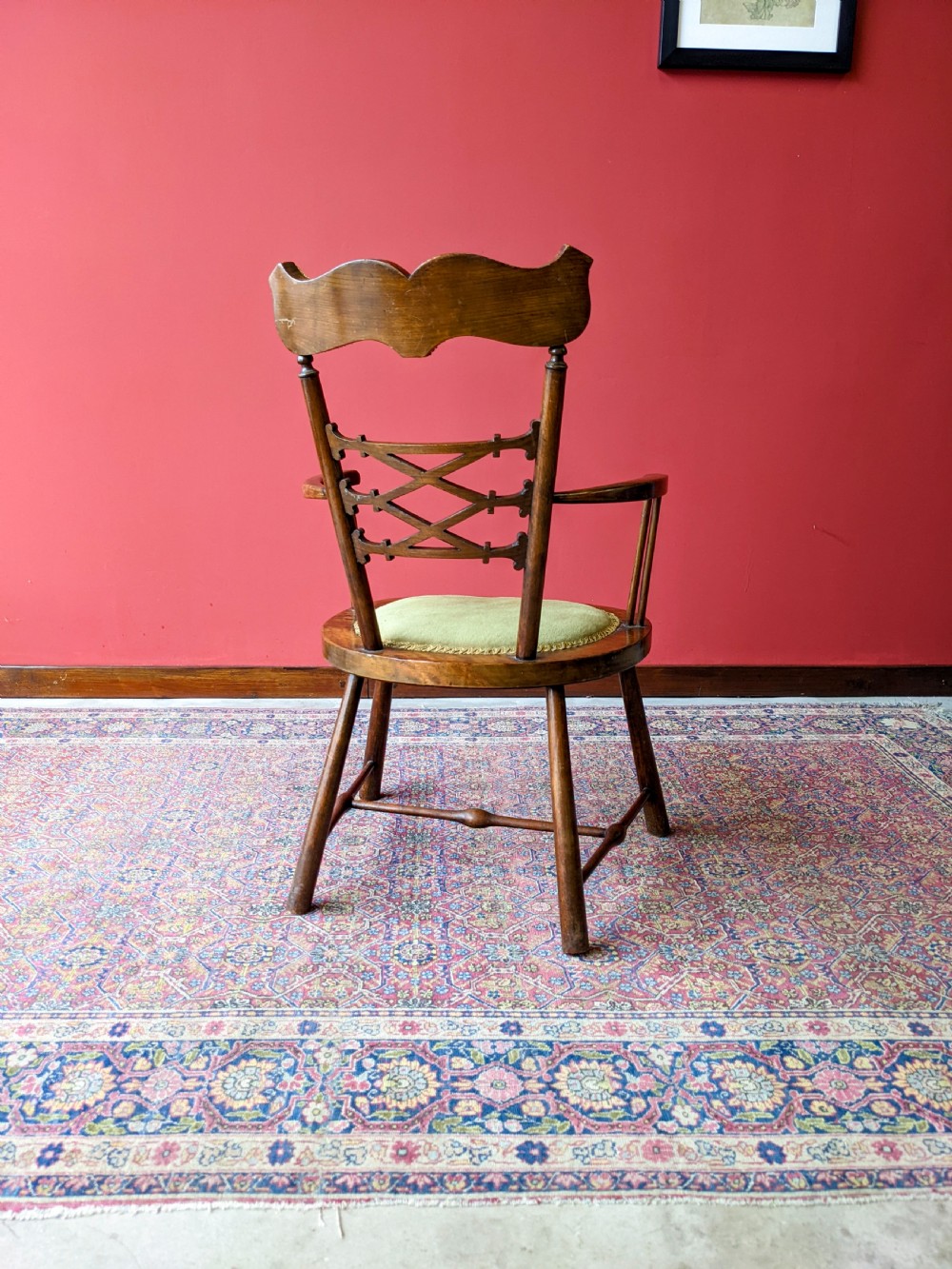 Antique Oak Diminutive Arts & Crafts Elbow Chair Circa 1900 View V