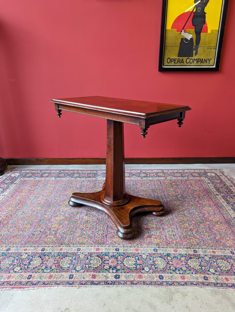 Antique Mid 19th Century Mahogany Pedestal Occasional Table