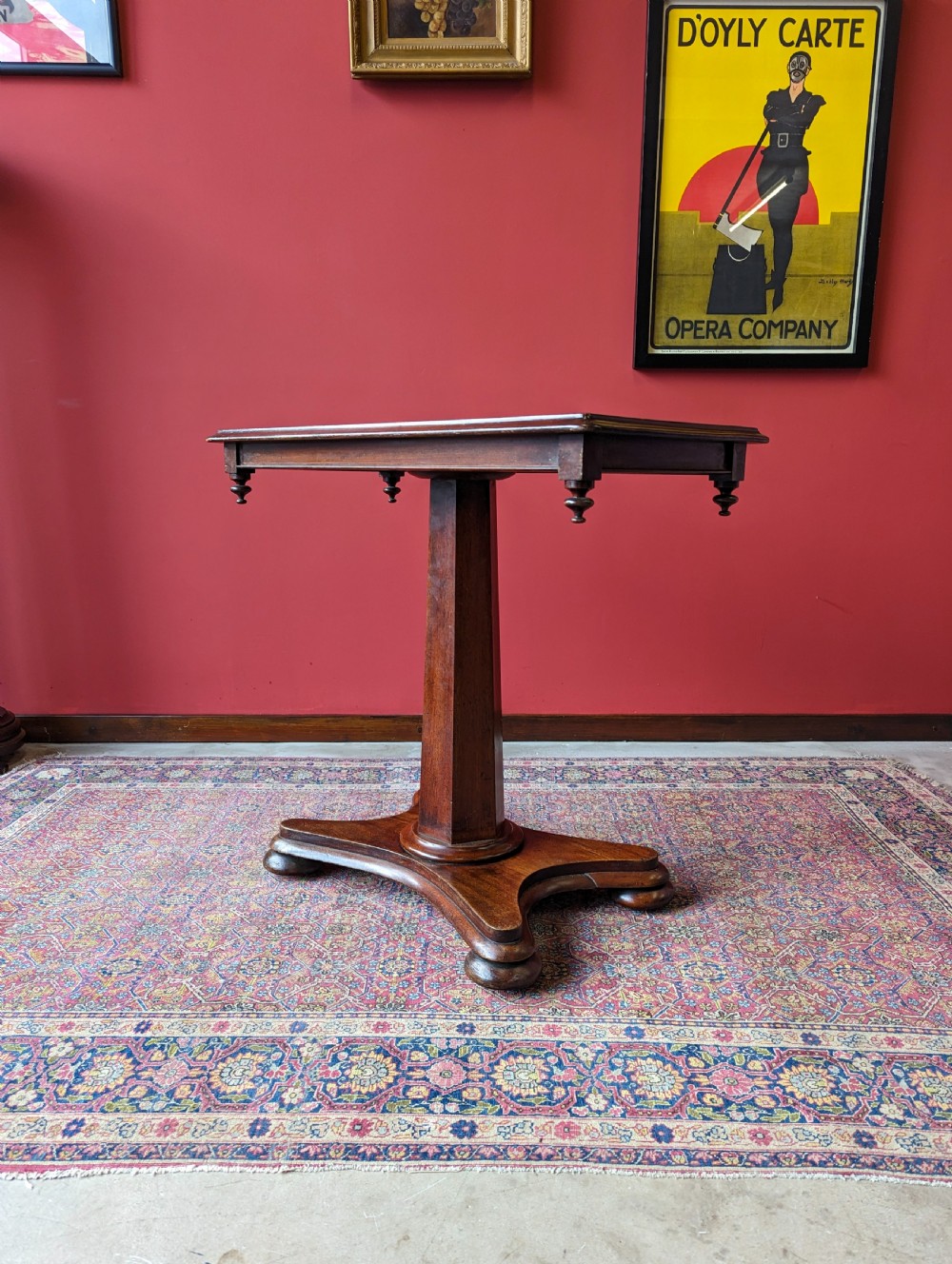 Antique Mid 19th Century Mahogany Pedestal Occasional Table View II