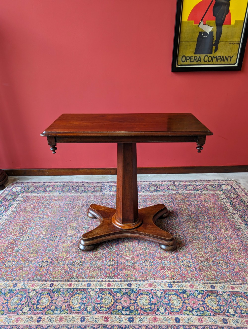 Antique Mid 19th Century Mahogany Pedestal Occasional Table View V