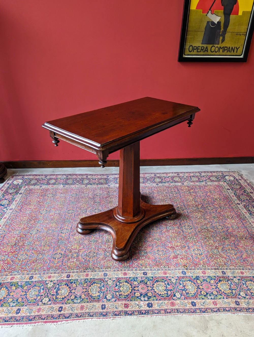 Antique Mid 19th Century Mahogany Pedestal Occasional Table View VII
