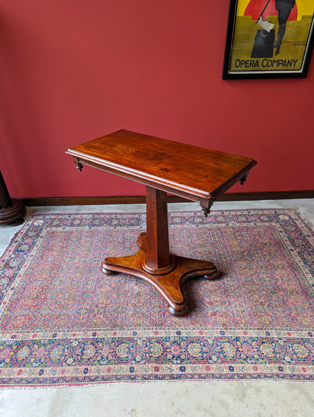 Antique Mid 19th Century Mahogany Pedestal Occasional Table View VIII