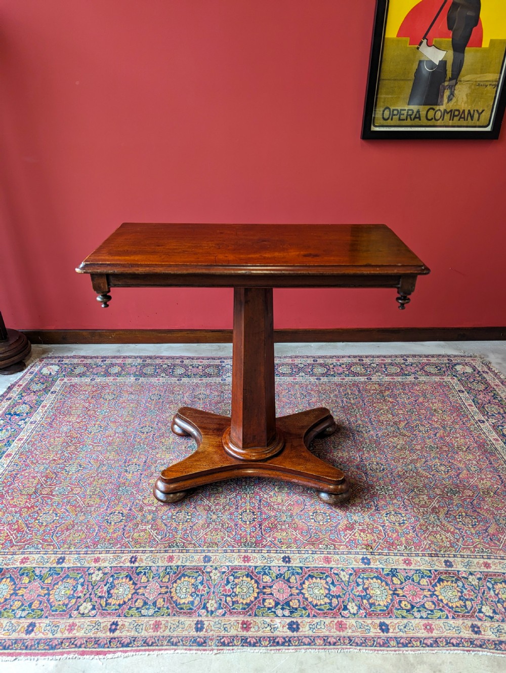 Antique Mid 19th Century Mahogany Pedestal Occasional Table View IX