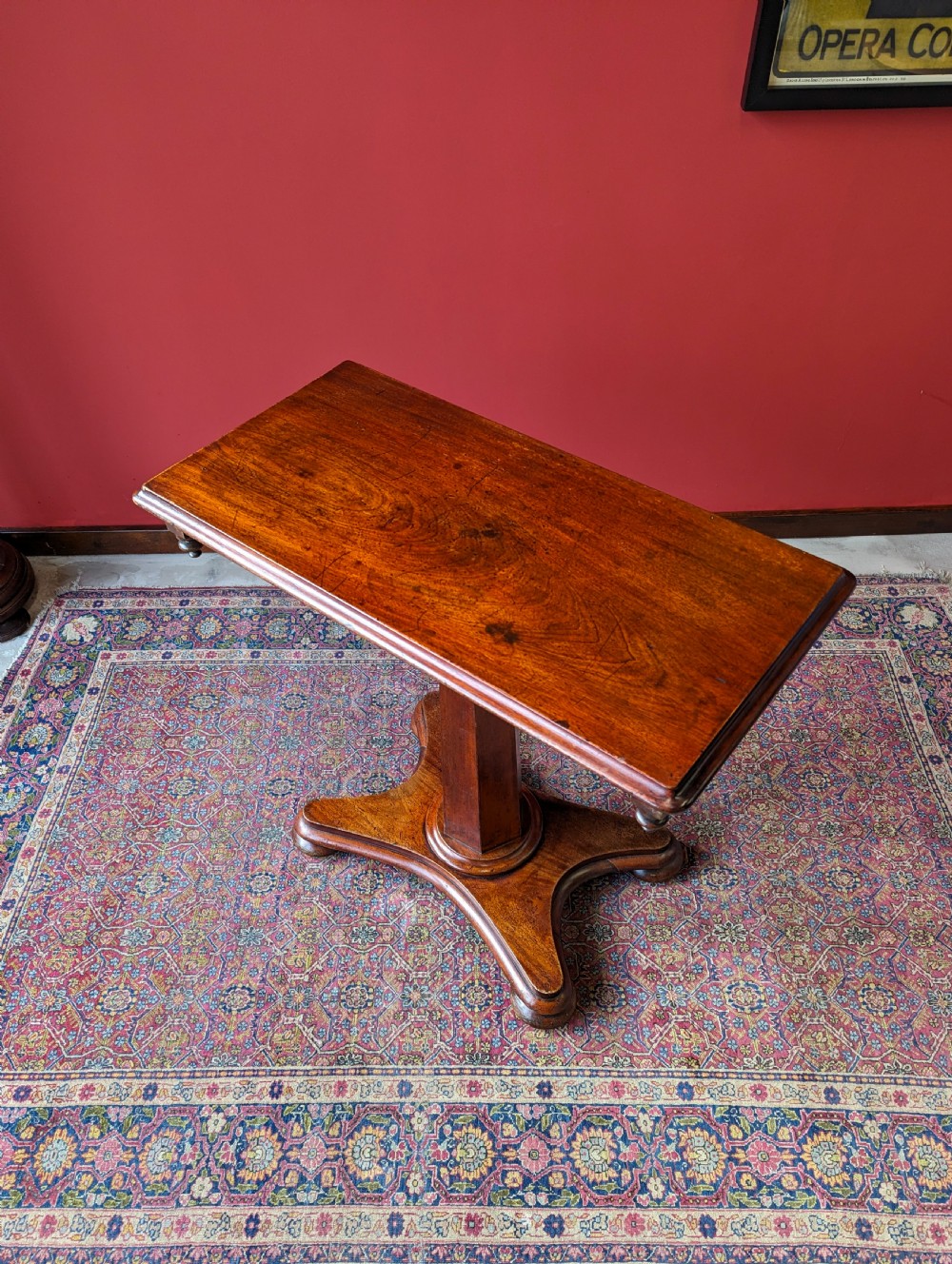 Antique Mid 19th Century Mahogany Pedestal Occasional Table View X
