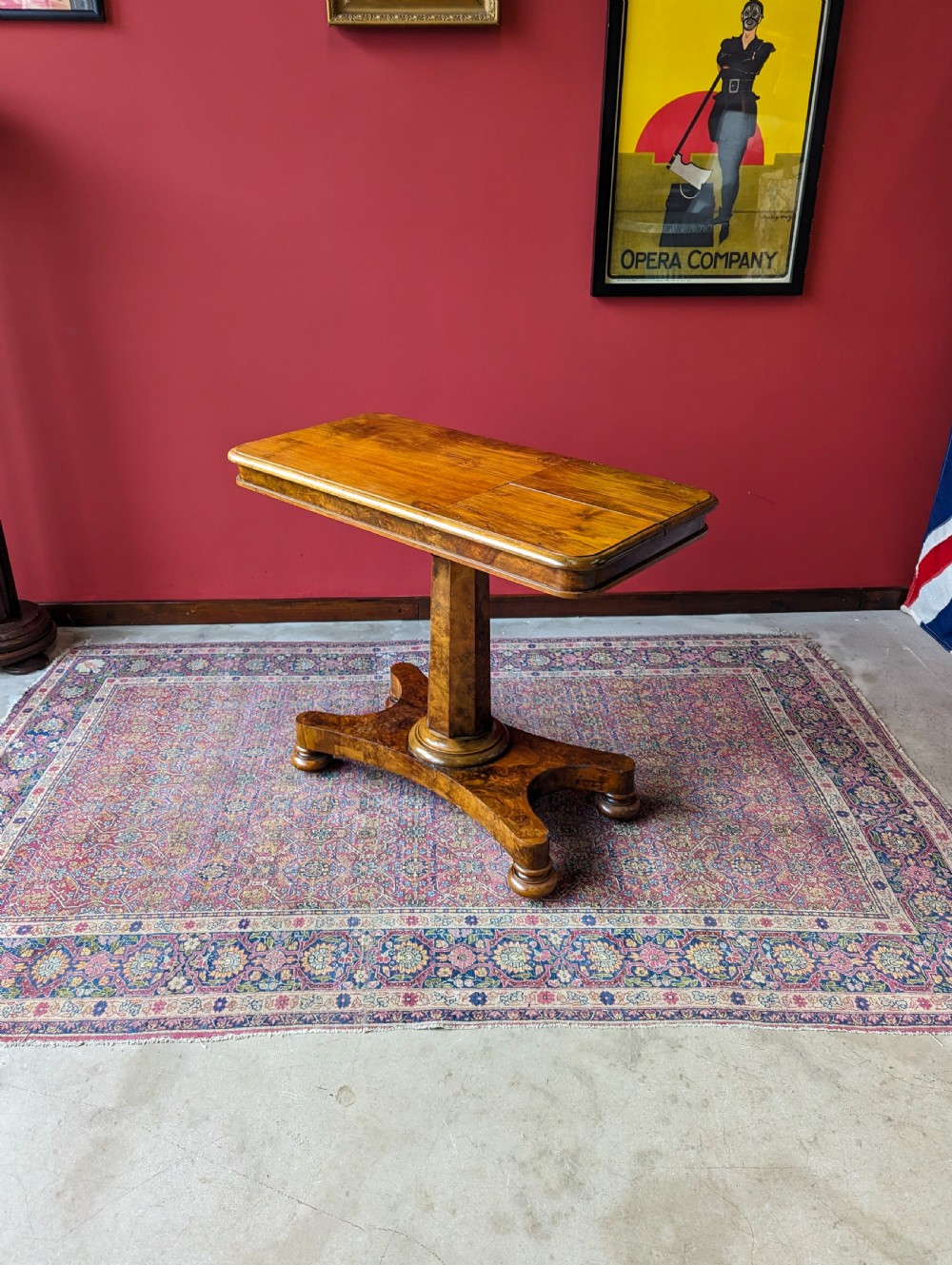 Antique Victorian Walnut Rise & Fall Duet Music Table / Reading Table View VIII