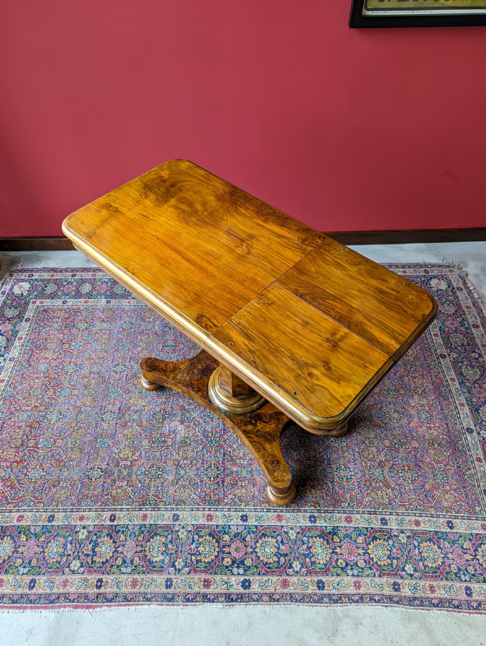Antique Victorian Walnut Rise & Fall Duet Music Table / Reading Table View IX