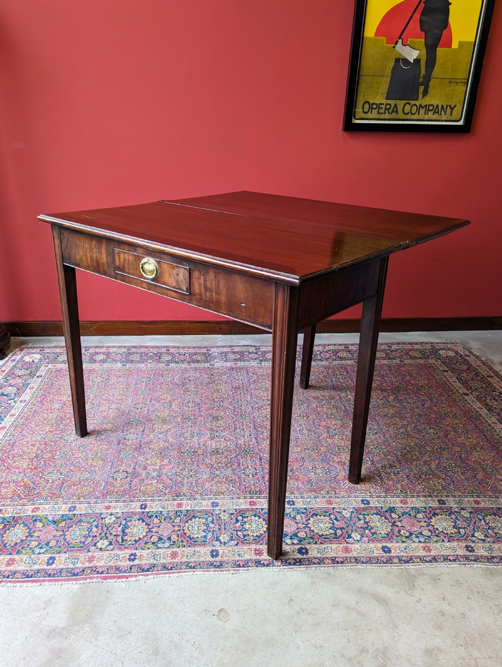 Antique Georgian Mahogany Fold Over Tea Table View XX