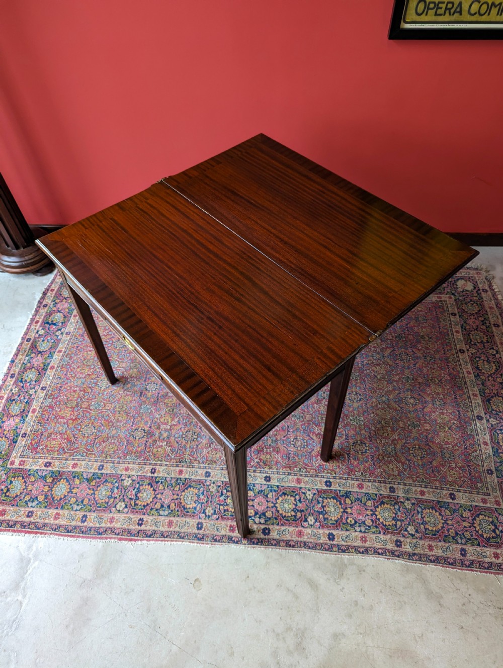 Antique Georgian Mahogany Fold Over Tea Table View XXII