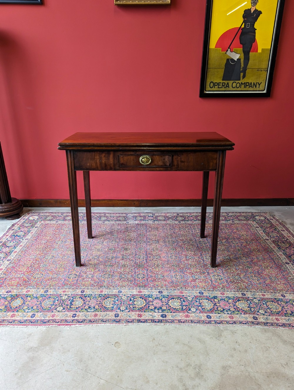 Antique Georgian Mahogany Fold Over Tea Table View XXVII