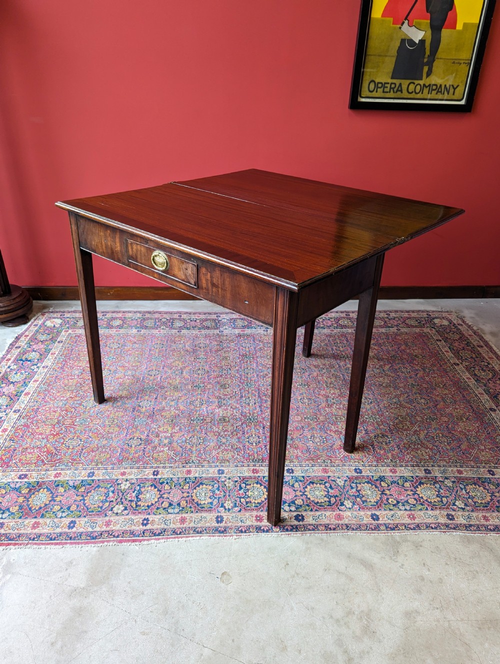 Antique Georgian Mahogany Fold Over Tea Table View XXVIII