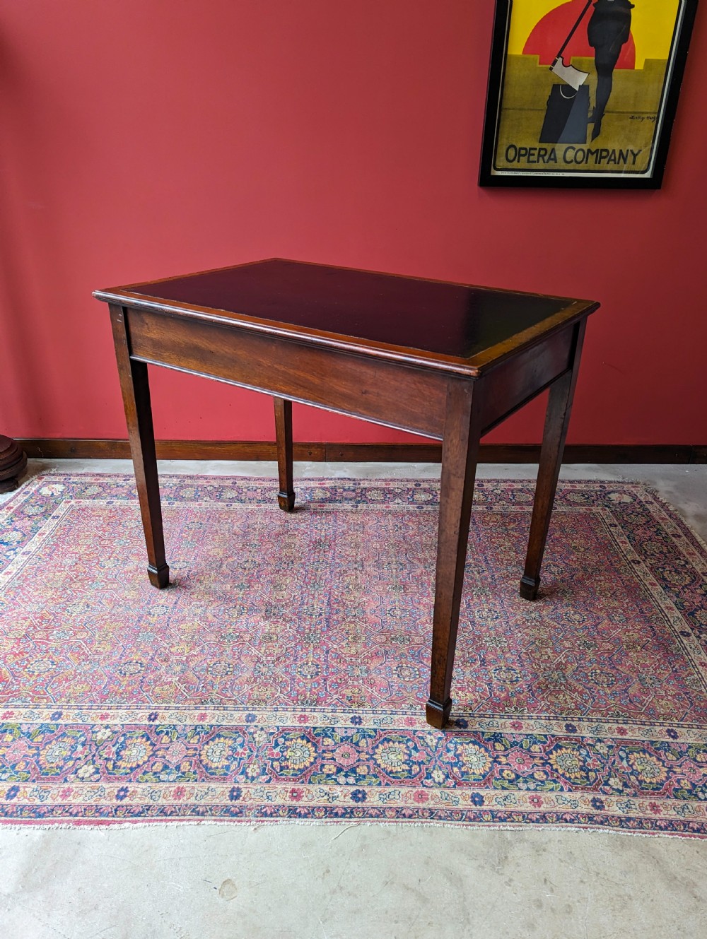 Antique Victorian Mahogany Leather Topped Writing Table