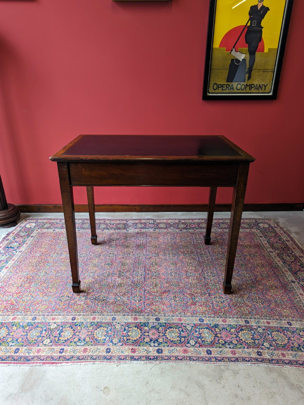 Antique Victorian Mahogany Leather Topped Writing Table View II