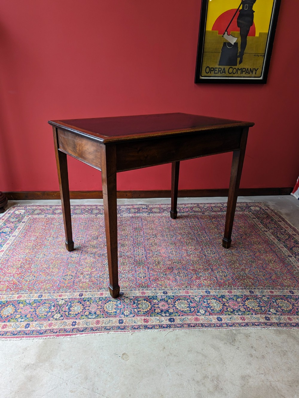 Antique Victorian Mahogany Leather Topped Writing Table View III