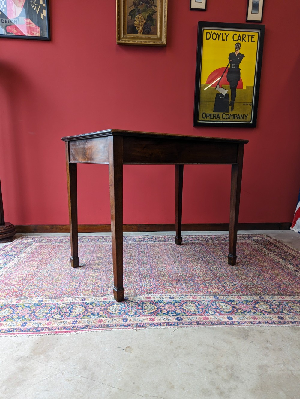 Antique Victorian Mahogany Leather Topped Writing Table View V
