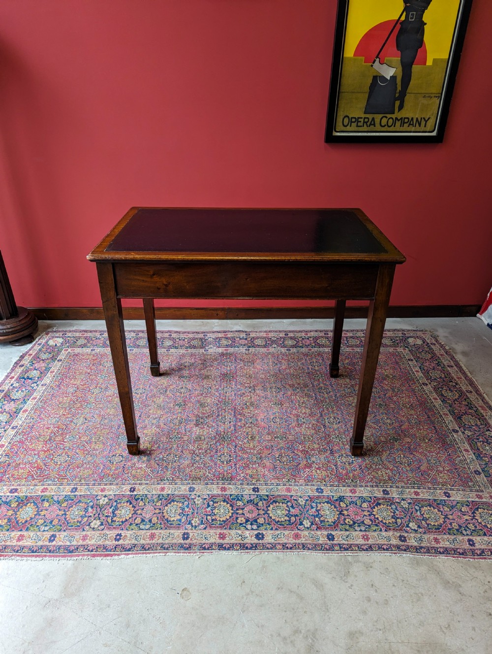 Antique Victorian Mahogany Leather Topped Writing Table View VII
