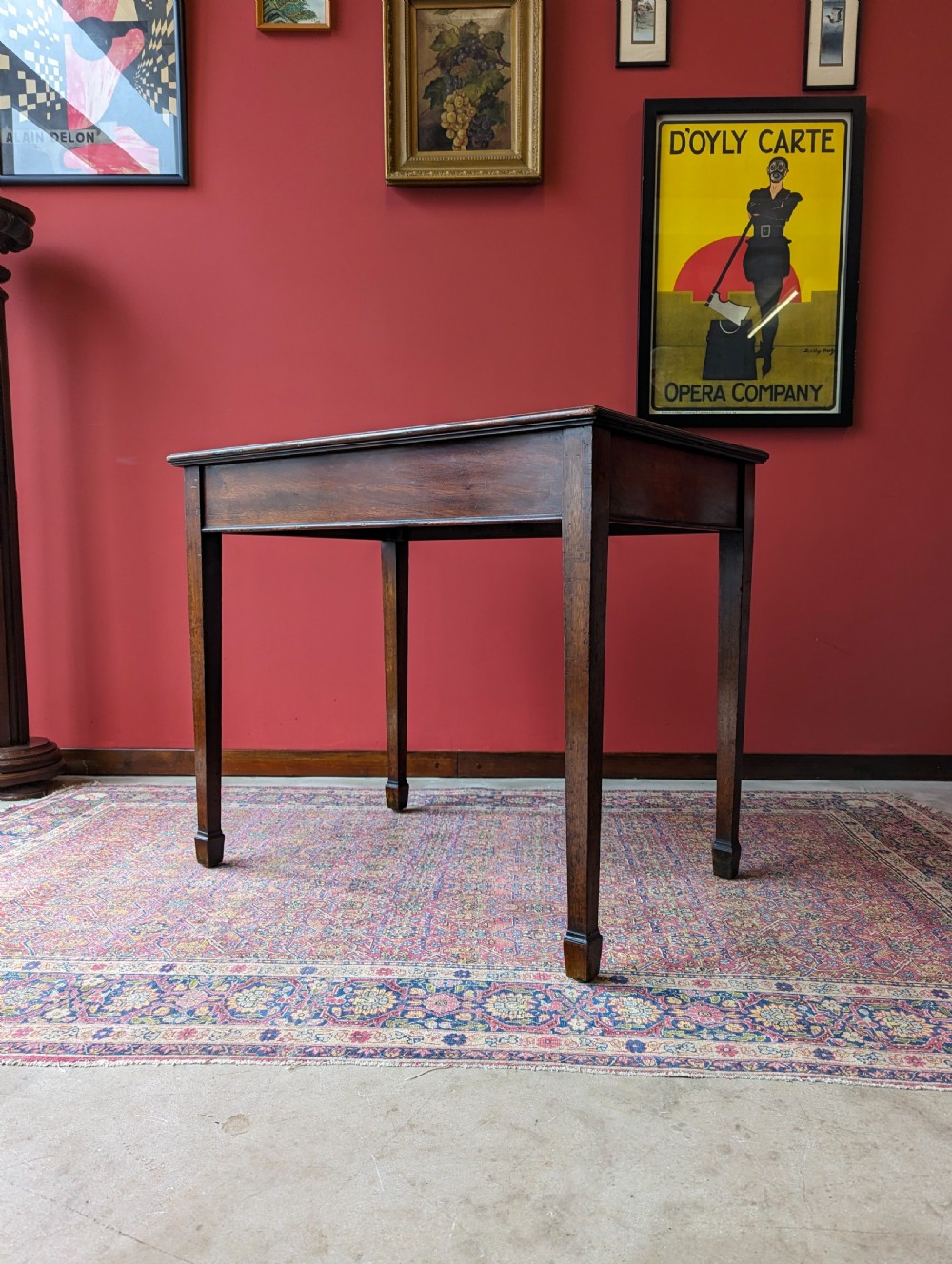 Antique Victorian Mahogany Leather Topped Writing Table View VIII
