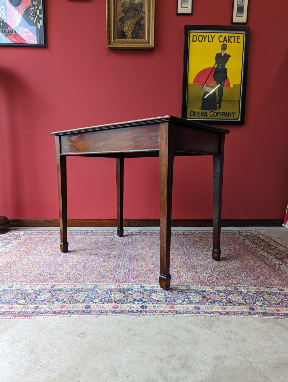 Antique Victorian Mahogany Leather Topped Writing Table View IX