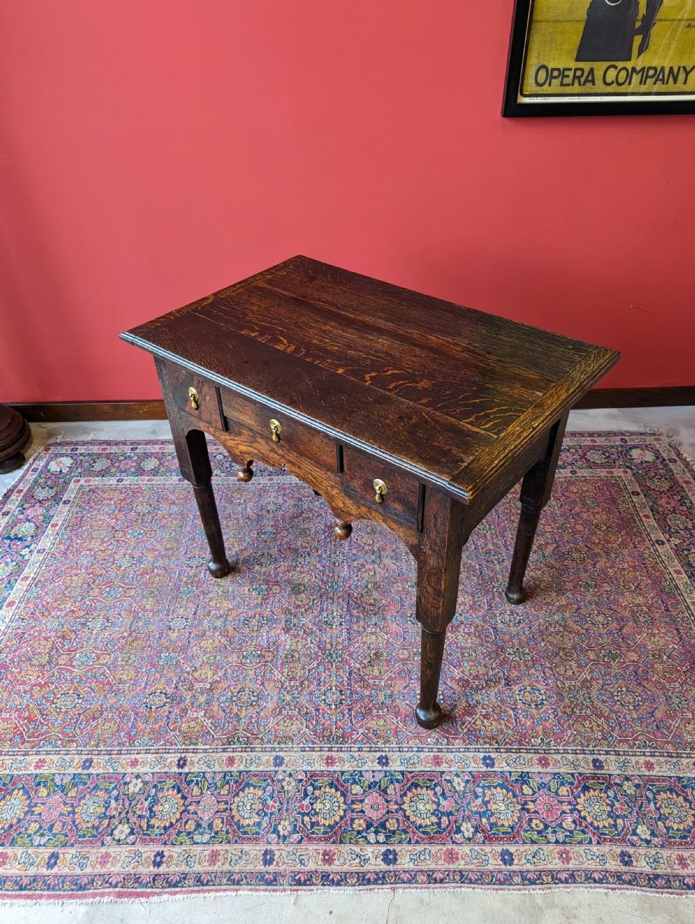 Antique Early 20th Century Oak Lowboy Side Table View V