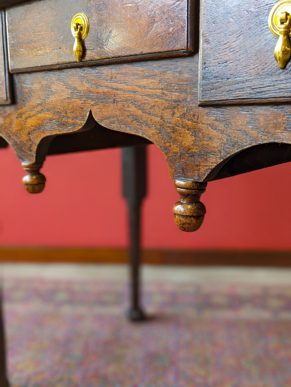 Antique Early 20th Century Oak Lowboy Side Table View VII