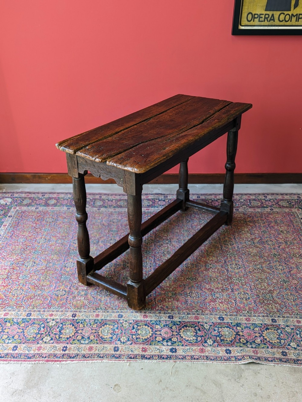 Antique 17th Century Oak & Elm Side Table View IV