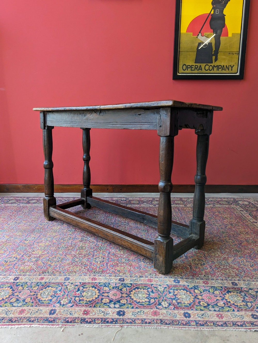 Antique 17th Century Oak & Elm Side Table View V