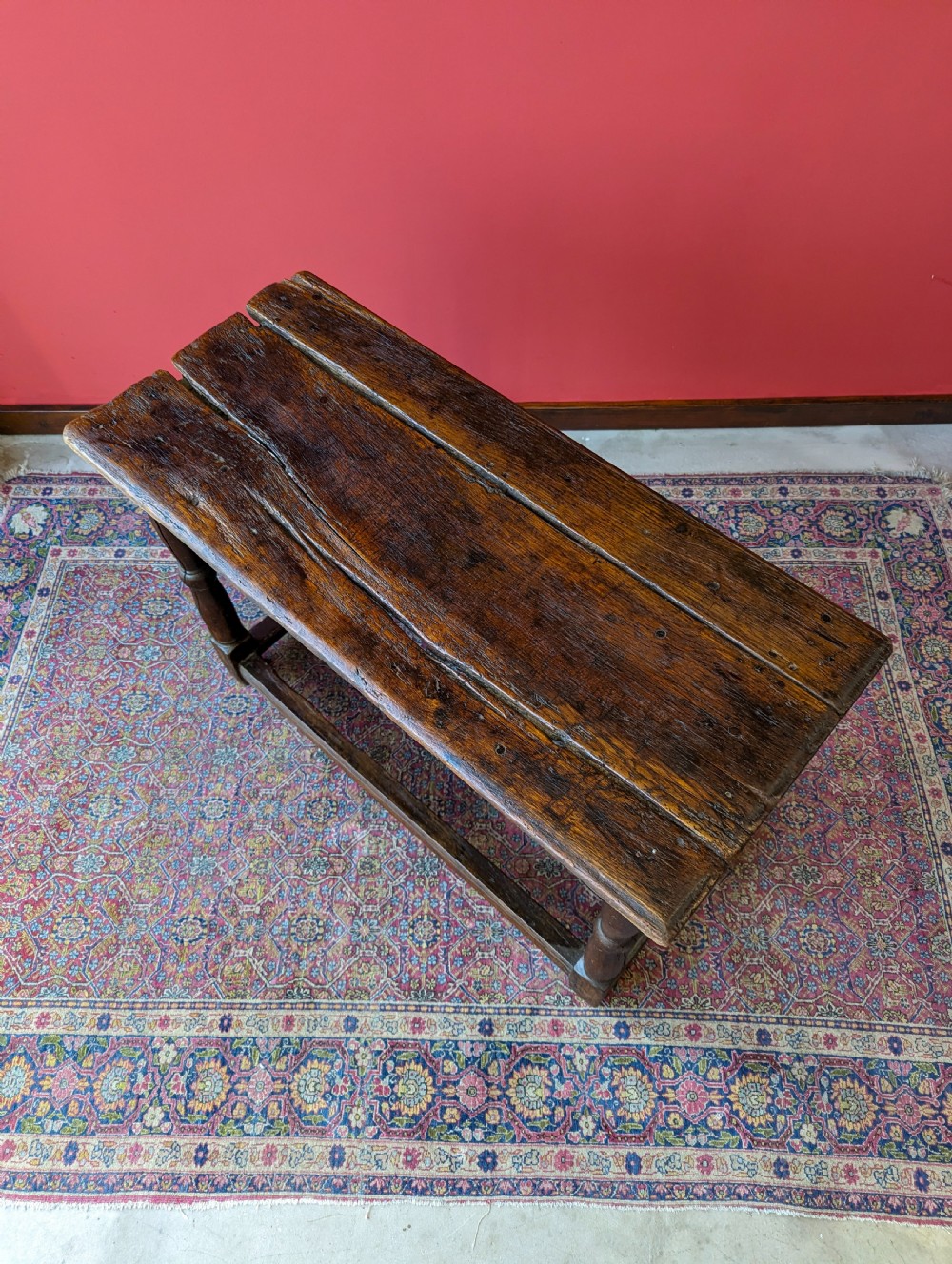 Antique 17th Century Oak & Elm Side Table View VI