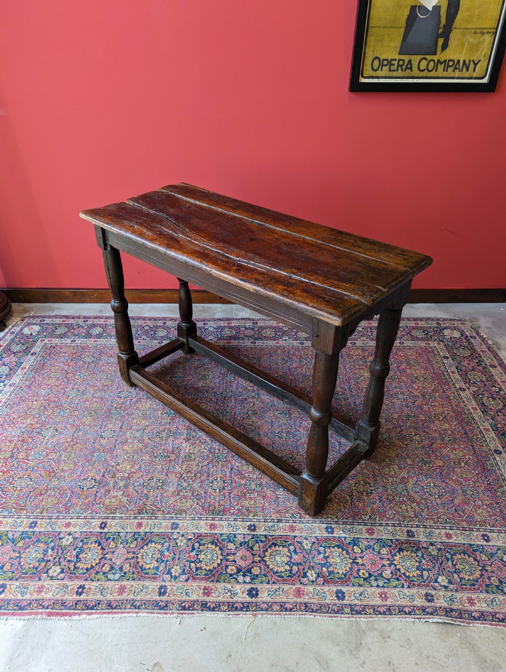 Antique 17th Century Oak & Elm Side Table View IX