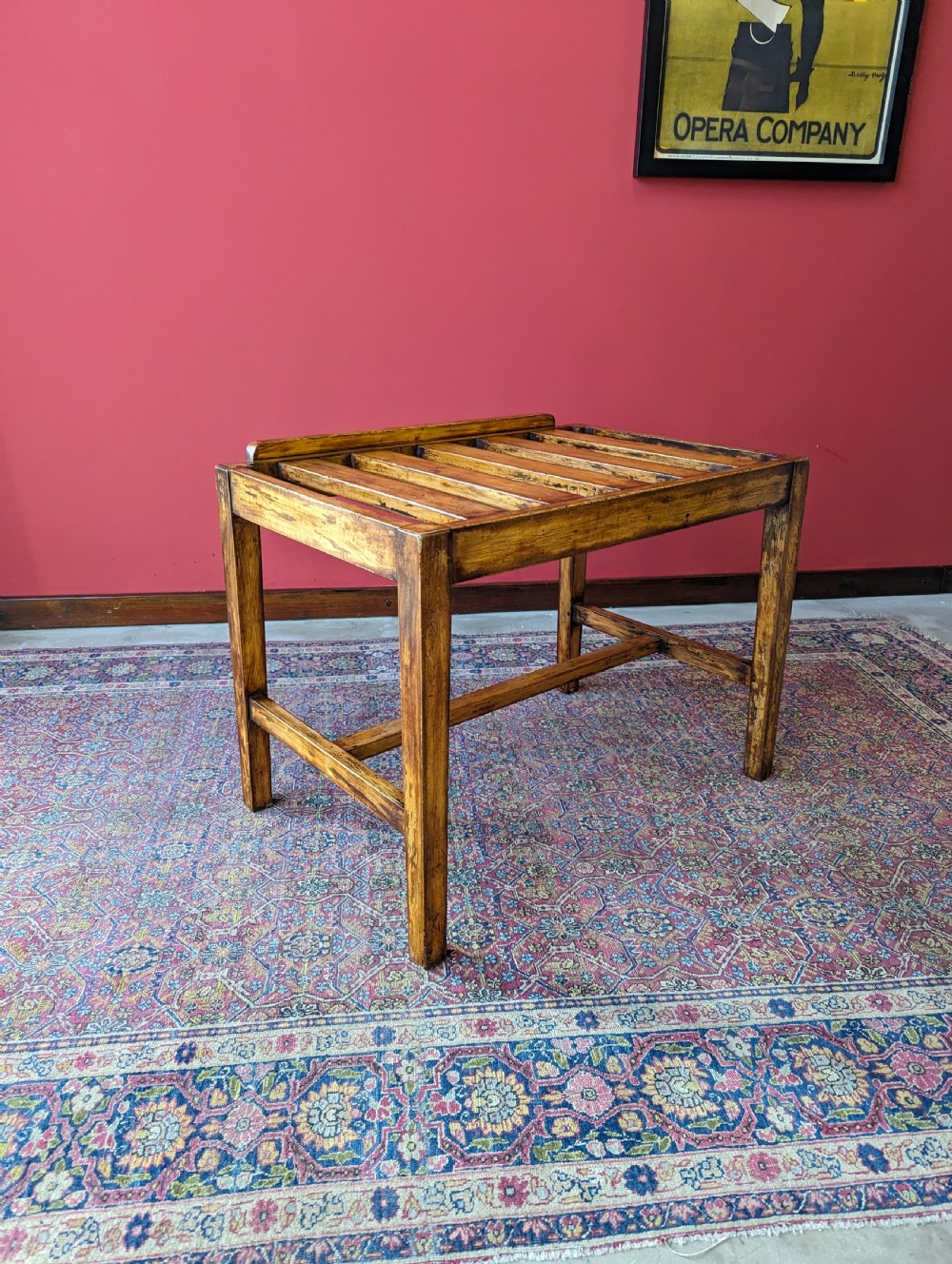 Antique Early 20th Century Beech Luggage Stand View II