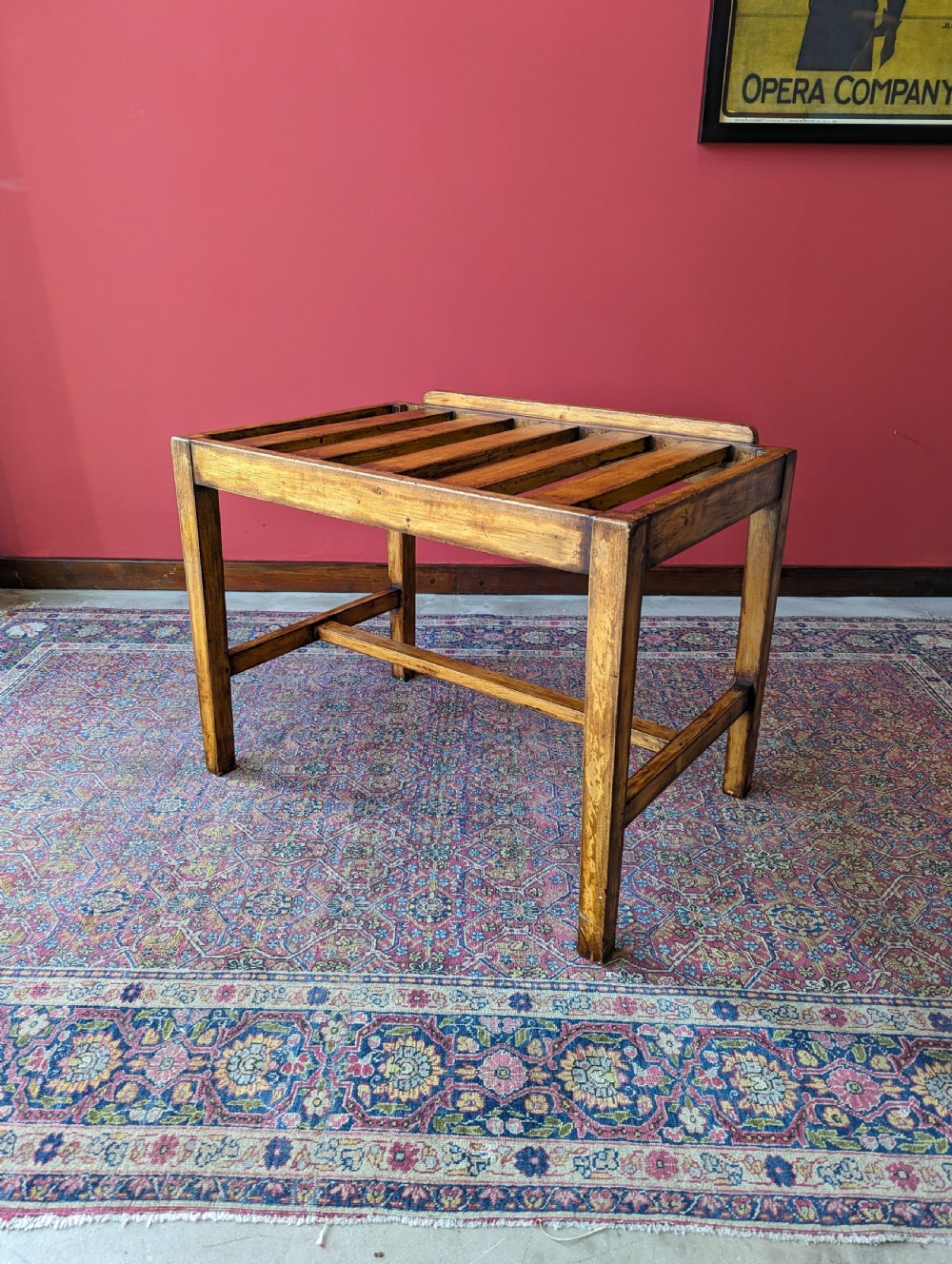 Antique Early 20th Century Beech Luggage Stand View III