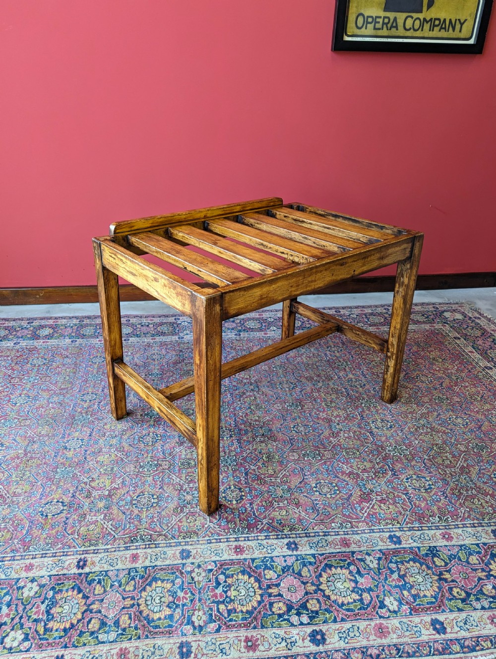 Antique Early 20th Century Beech Luggage Stand View IV