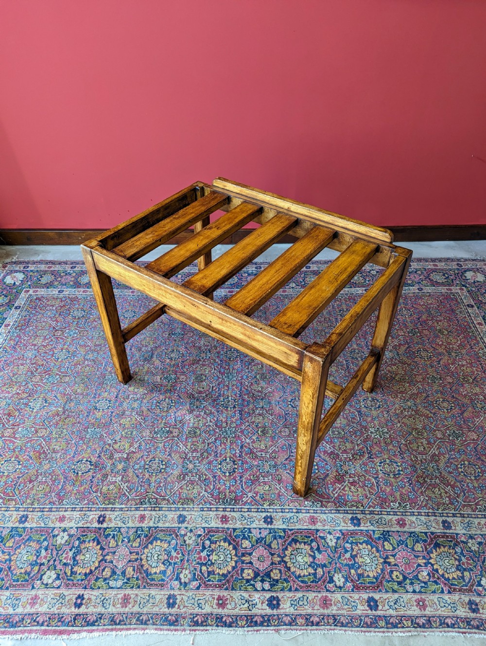 Antique Early 20th Century Beech Luggage Stand View V