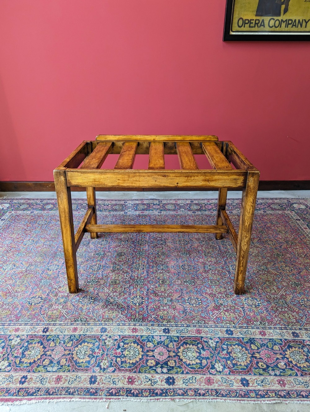 Antique Early 20th Century Beech Luggage Stand View VI