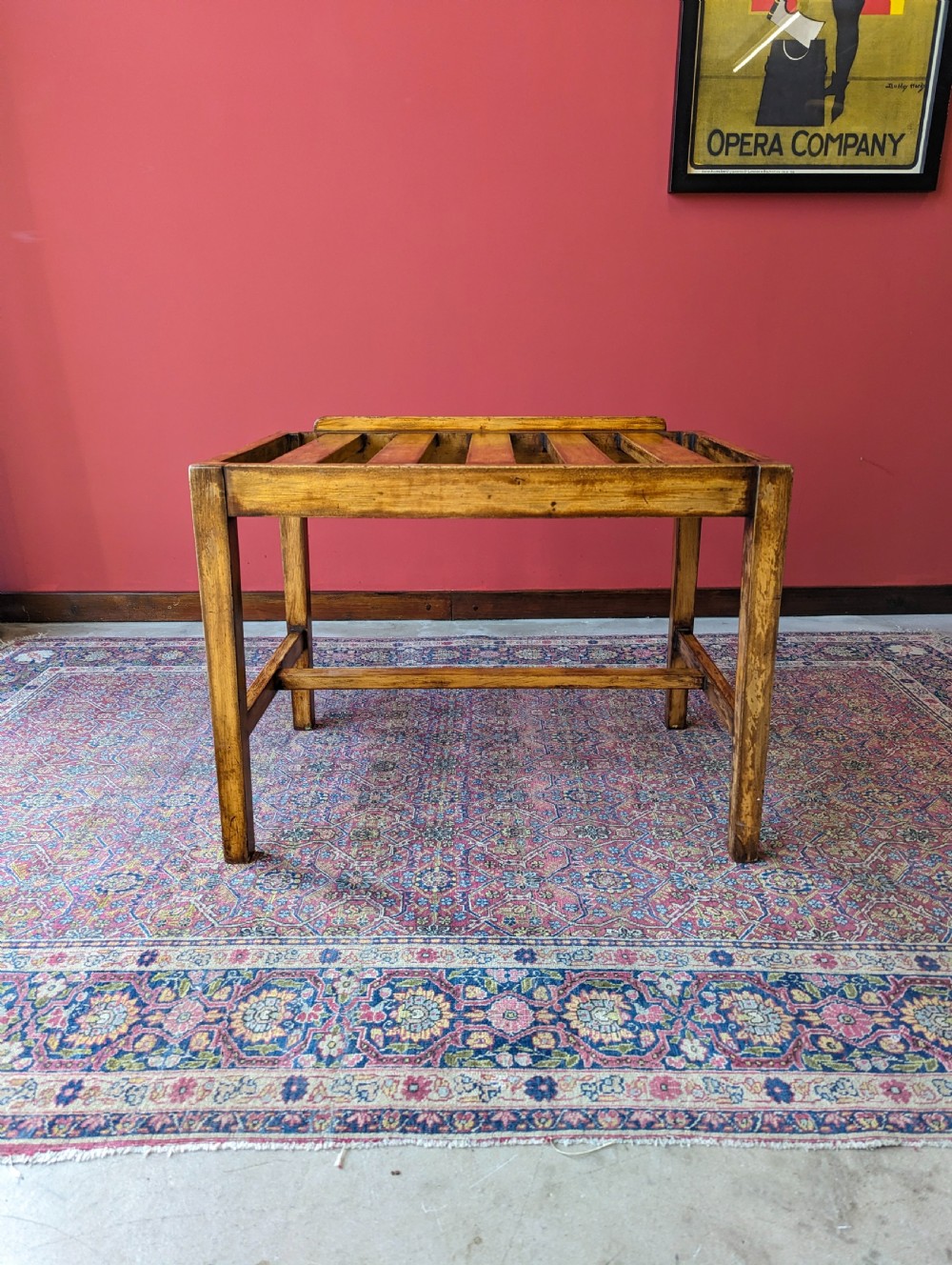 Antique Early 20th Century Beech Luggage Stand View X