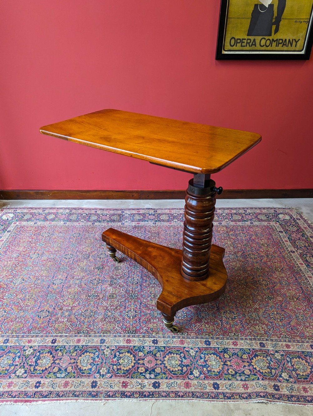Antique 19th Century Mahogany Rise & Fall Over Chair Reading Table View II