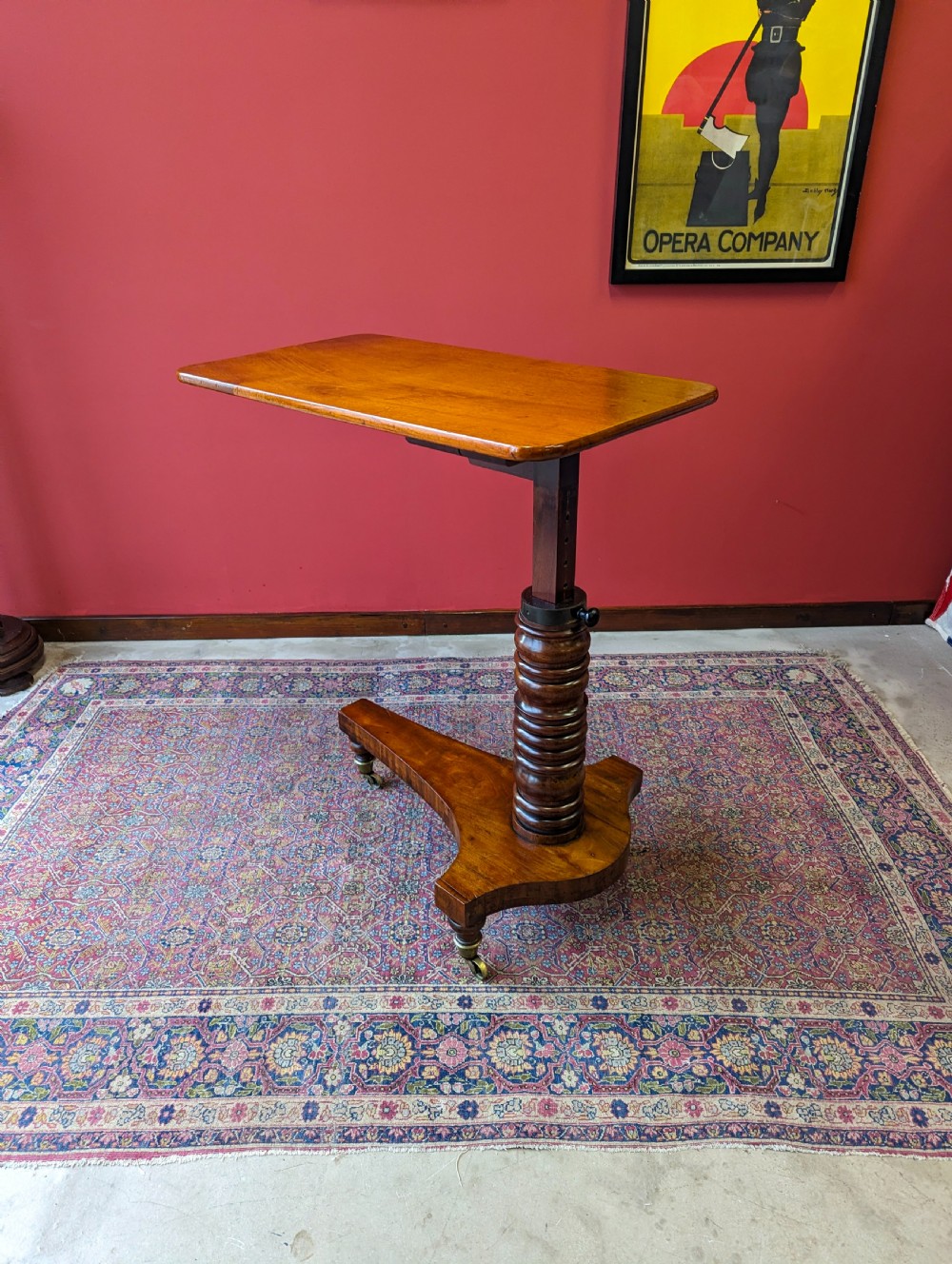 Antique 19th Century Mahogany Rise & Fall Over Chair Reading Table View III