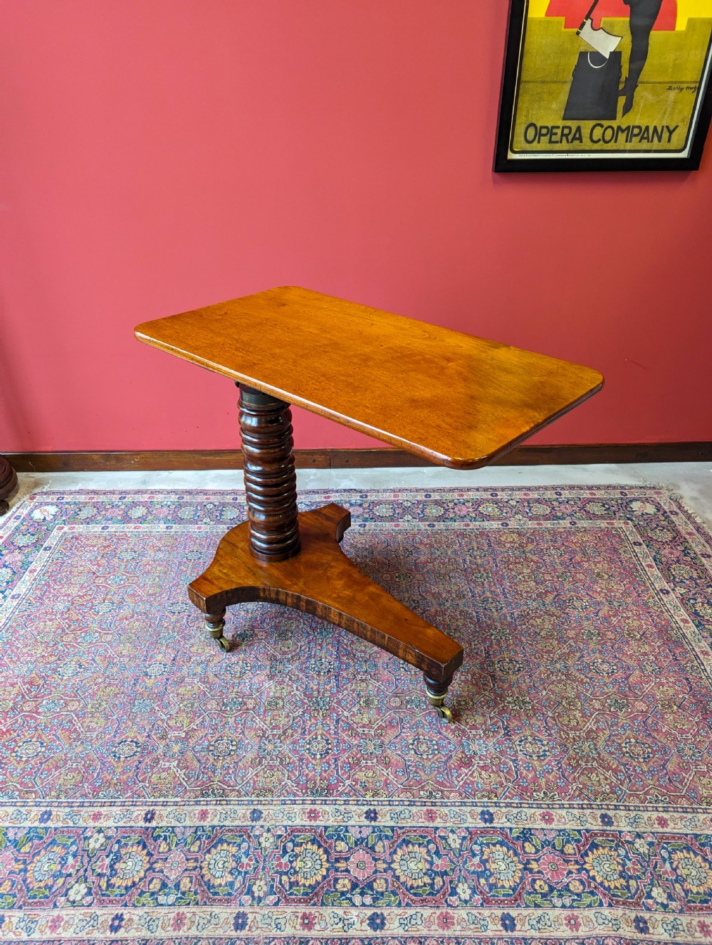 Antique 19th Century Mahogany Rise & Fall Over Chair Reading Table View IV