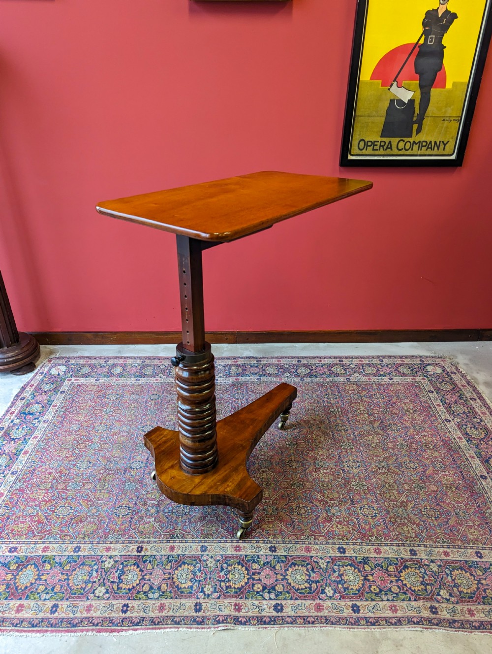 Antique 19th Century Mahogany Rise & Fall Over Chair Reading Table View VIII