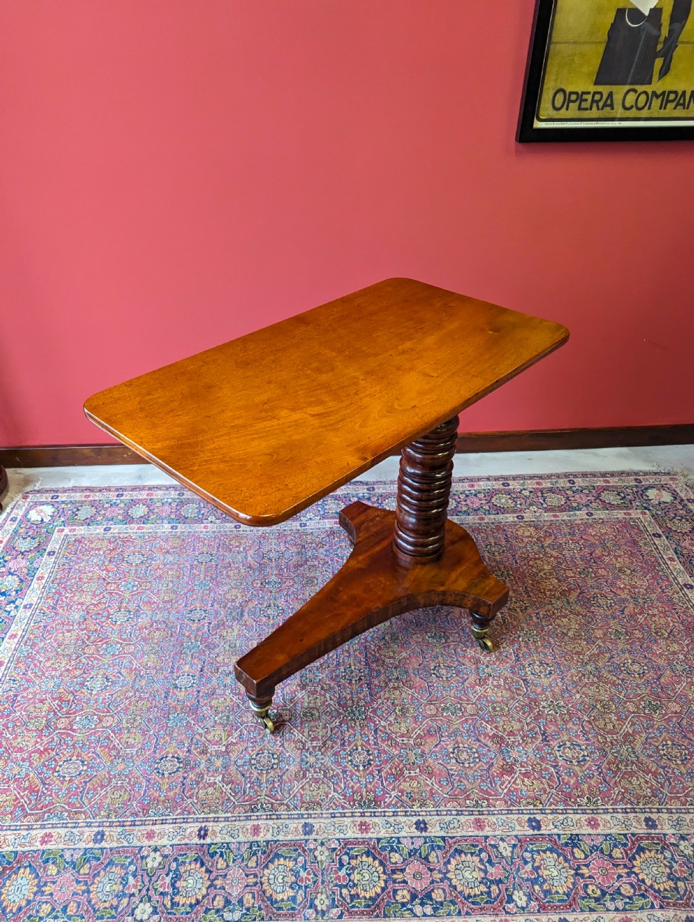 Antique 19th Century Mahogany Rise & Fall Over Chair Reading Table View IX