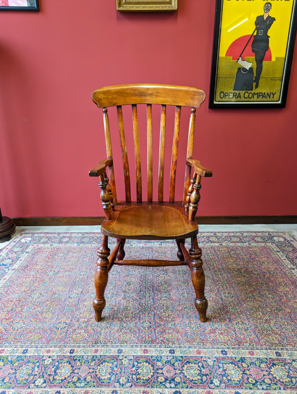 Antique 19th Century Elm & Beech Lath-back Windsor Chair View II