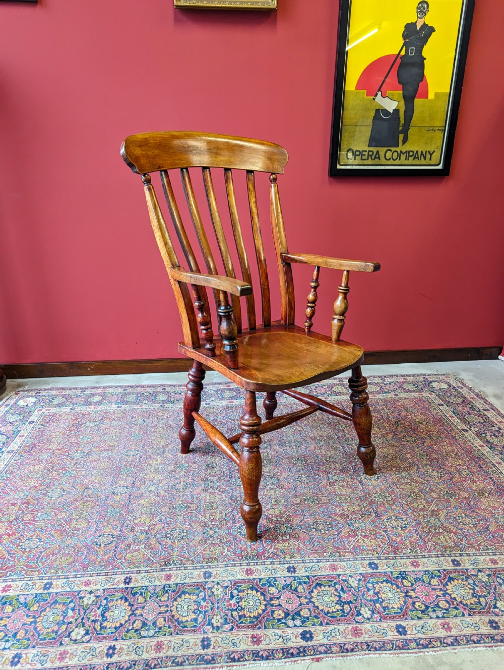 Antique 19th Century Elm & Beech Lath-back Windsor Chair View III