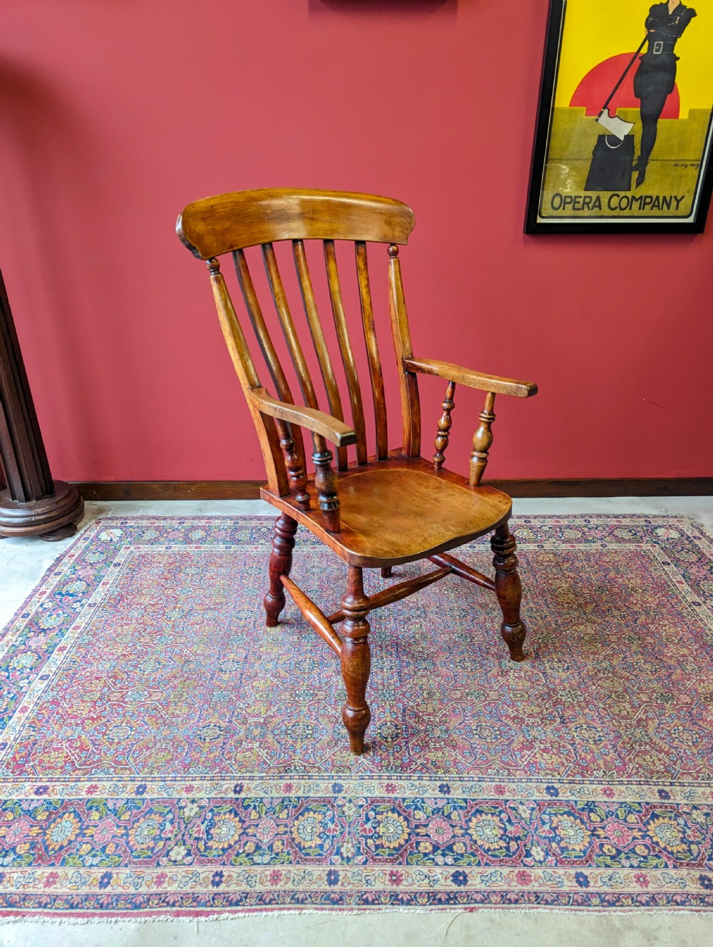 Antique 19th Century Elm & Beech Lath-back Windsor Chair View V