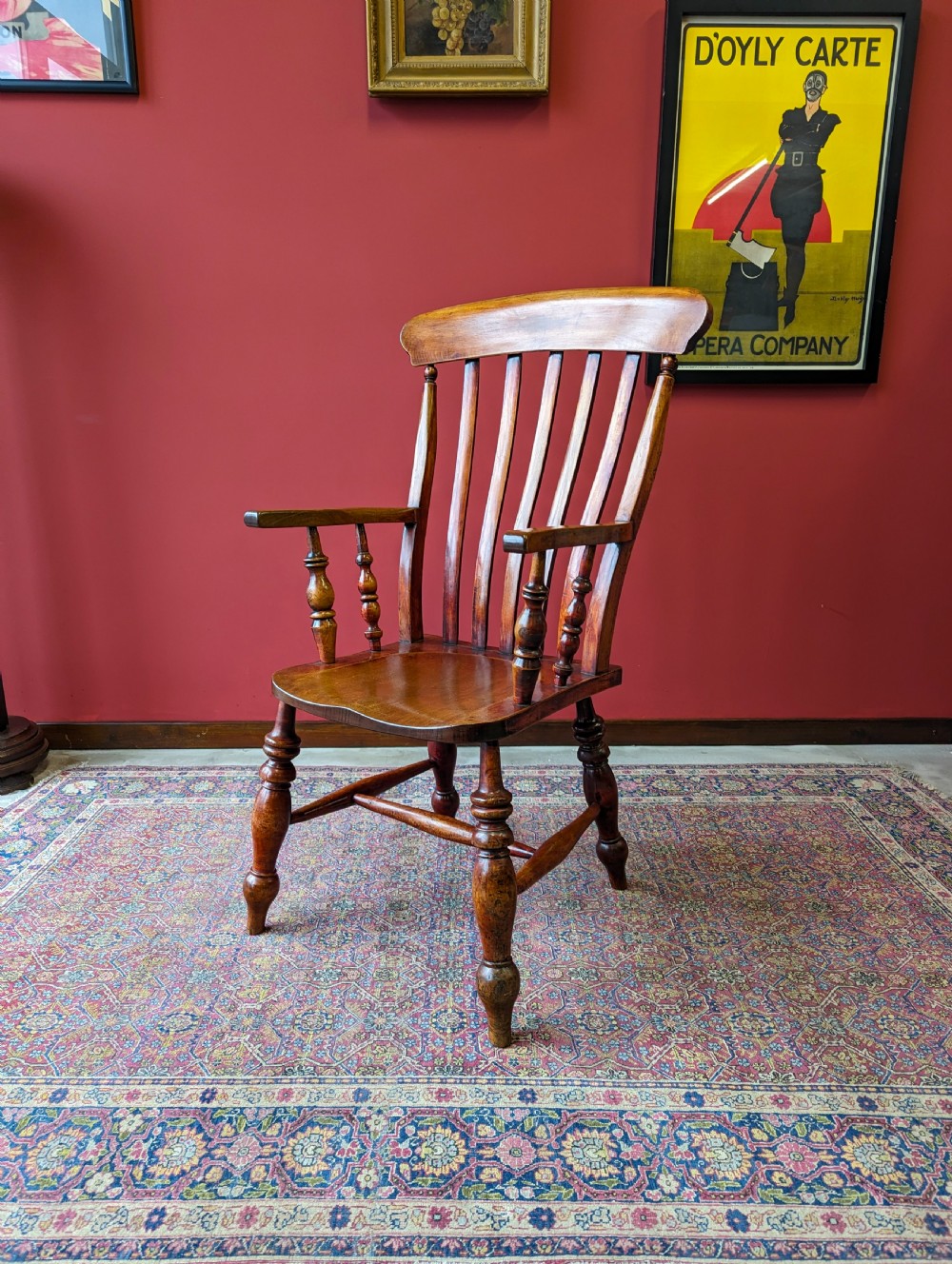 Antique 19th Century Elm & Beech Lath-back Windsor Chair View VI