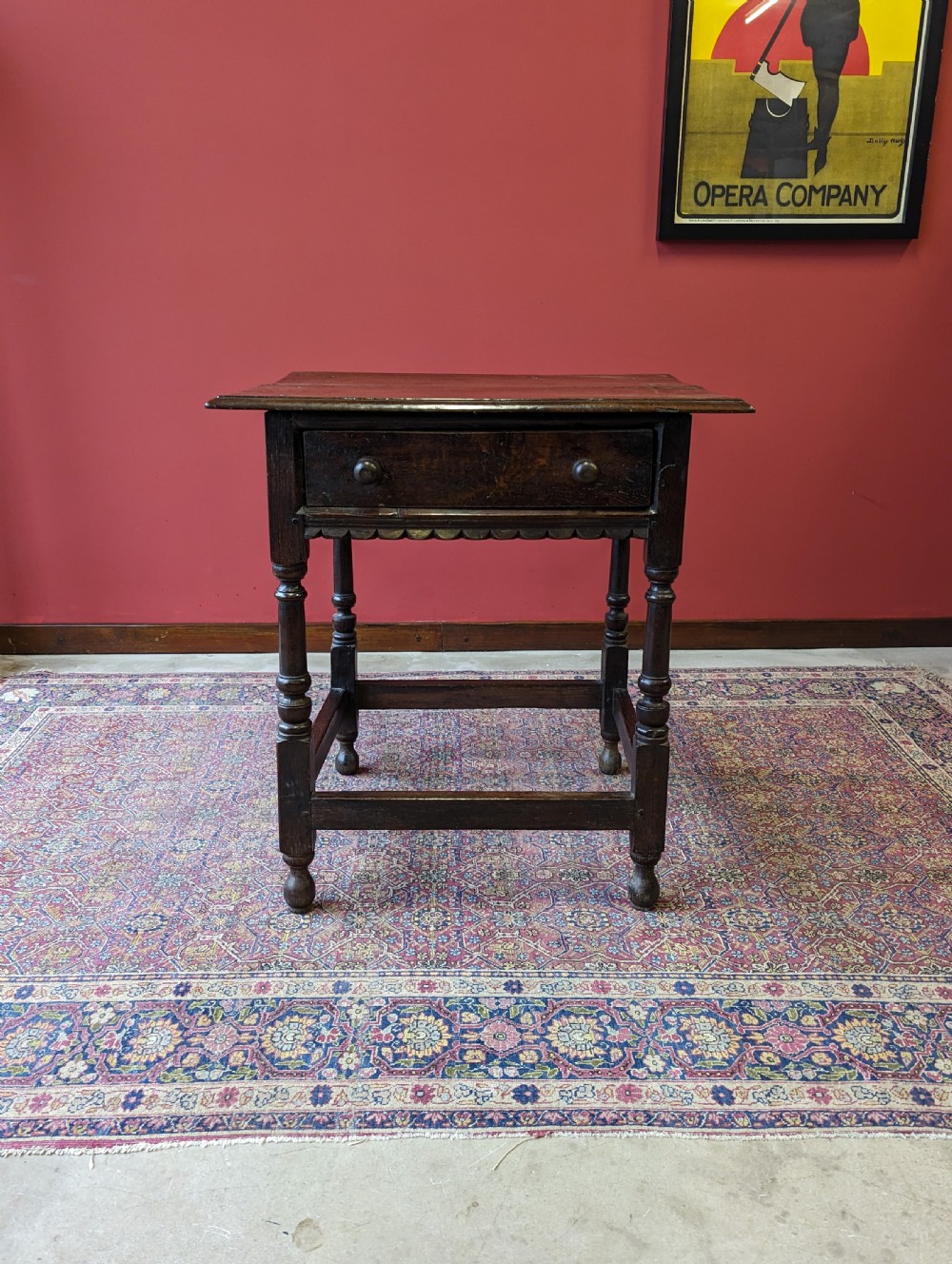Antique 17th Century Oak Side Table View II