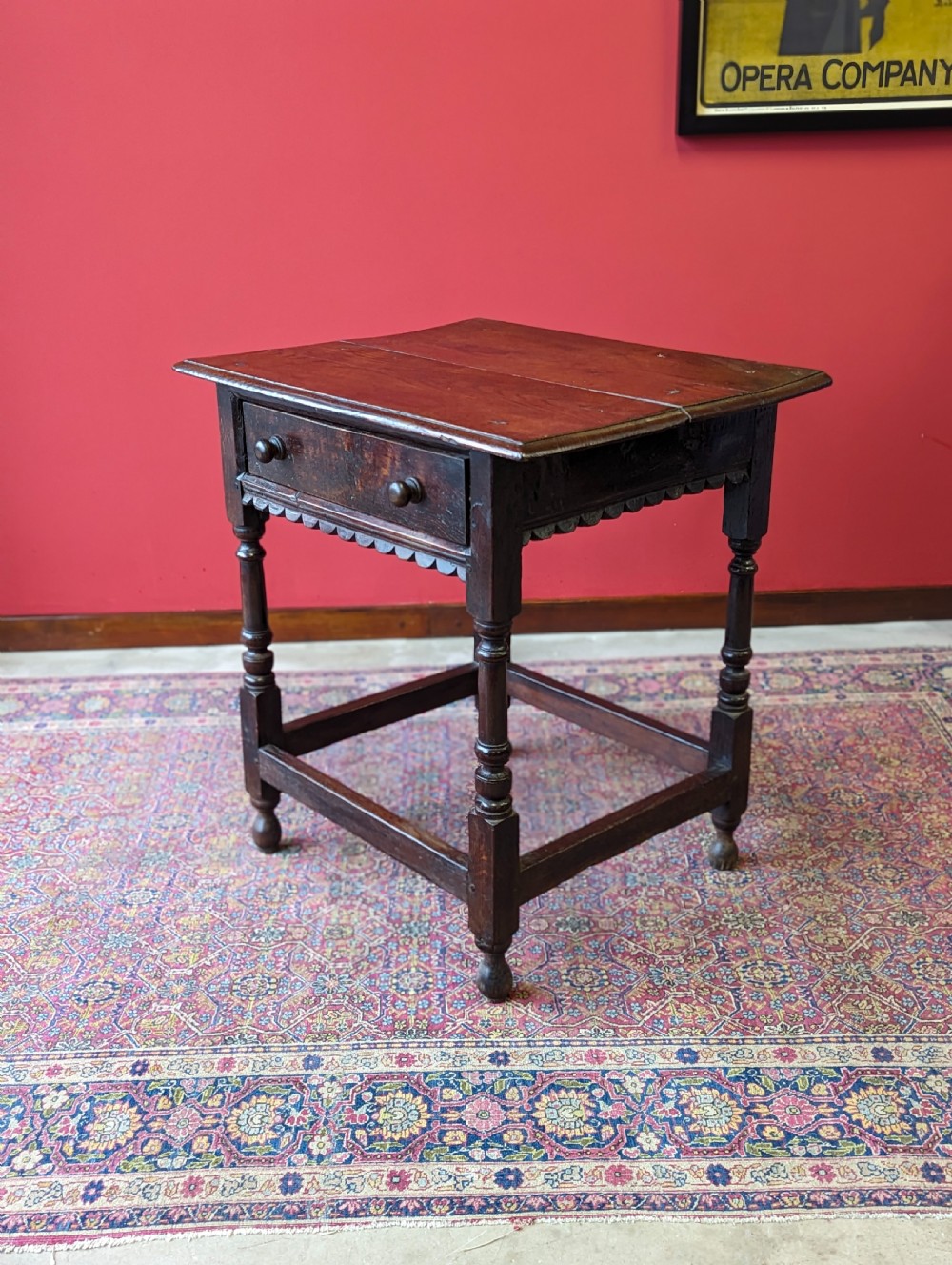 Antique 17th Century Oak Side Table View III