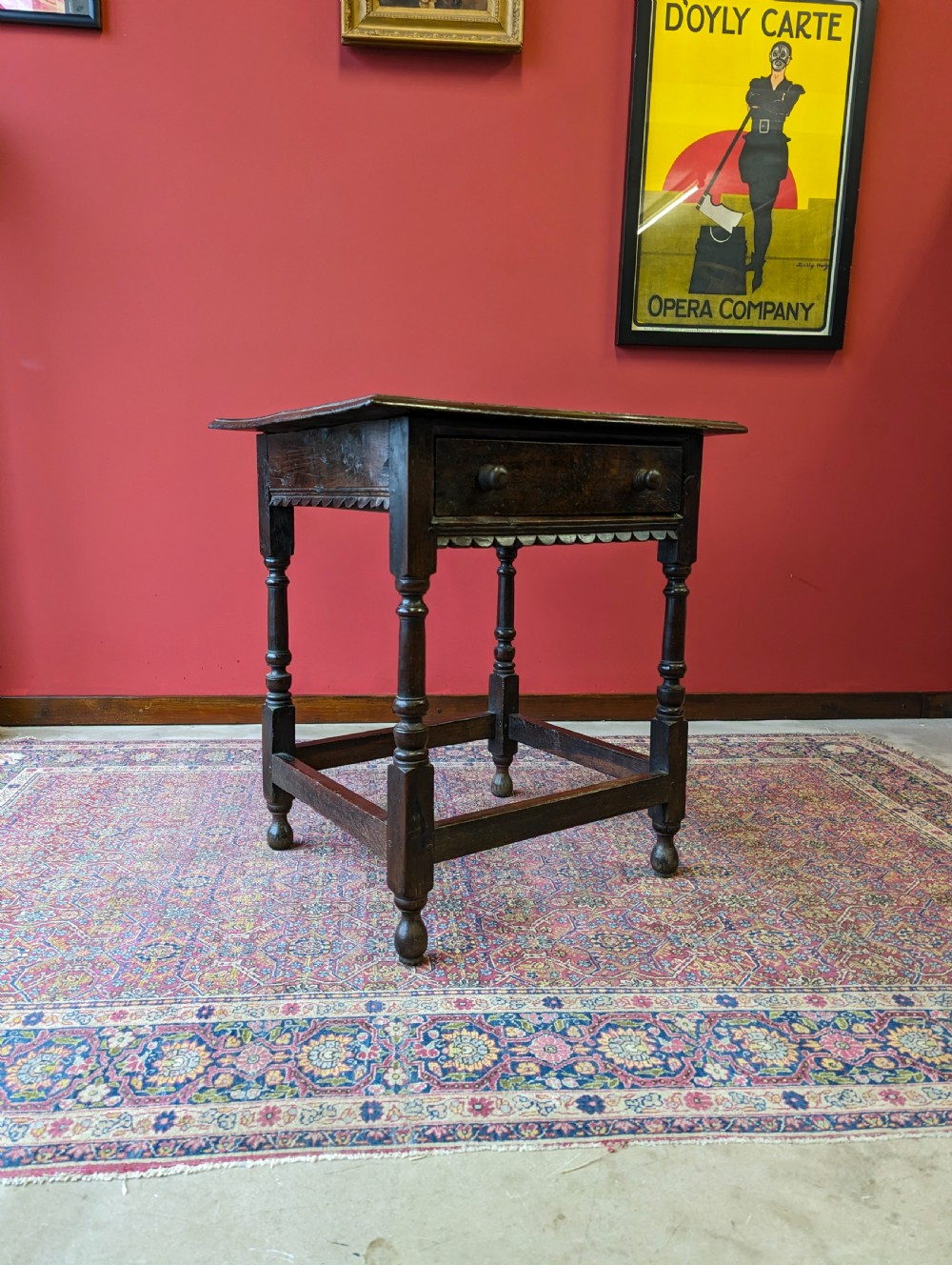 Antique 17th Century Oak Side Table View IV
