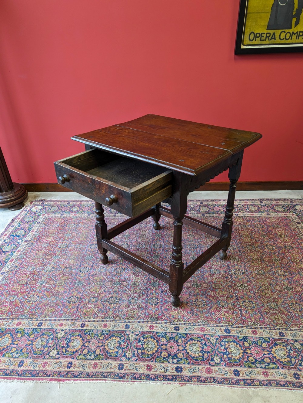 Antique 17th Century Oak Side Table View V