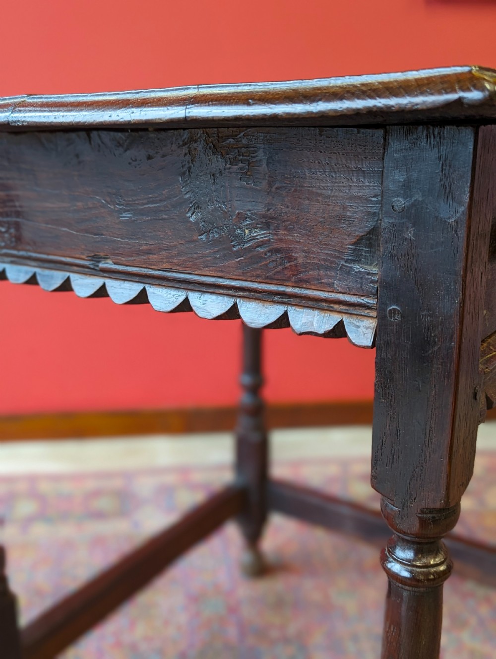 Antique 17th Century Oak Side Table View VII